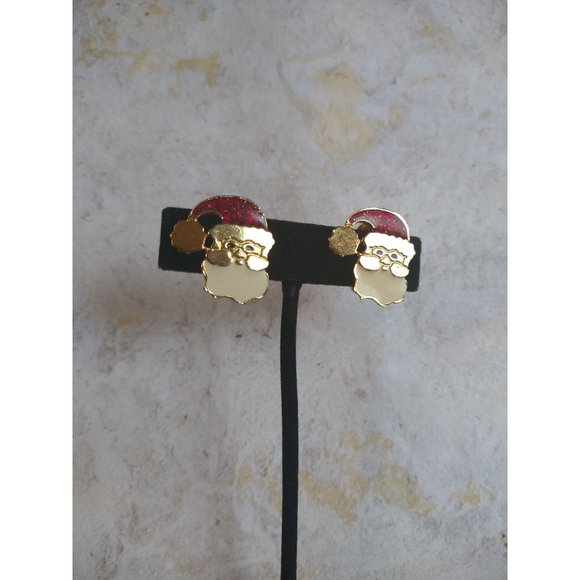 Vintage Santa NP Signed Clip On Stud Earrings Estate Jewelry - Picture 8 of 9
